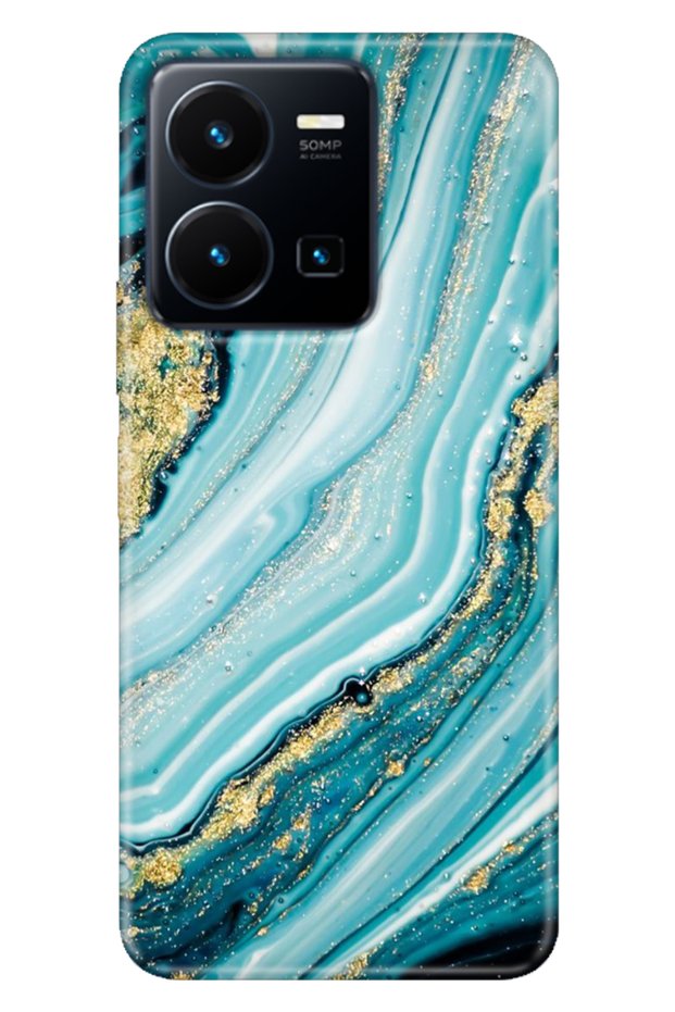 Vivo Y22S -Y35 Case Colorful Tpu Uv Printed Patterned Silicone Silvery Stone