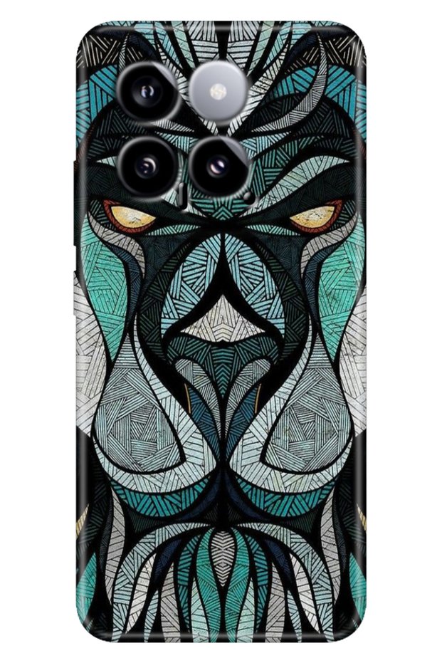 Xiaomi Mi 14 Case Colorful Rubber Cover Silicone Lion Mandala