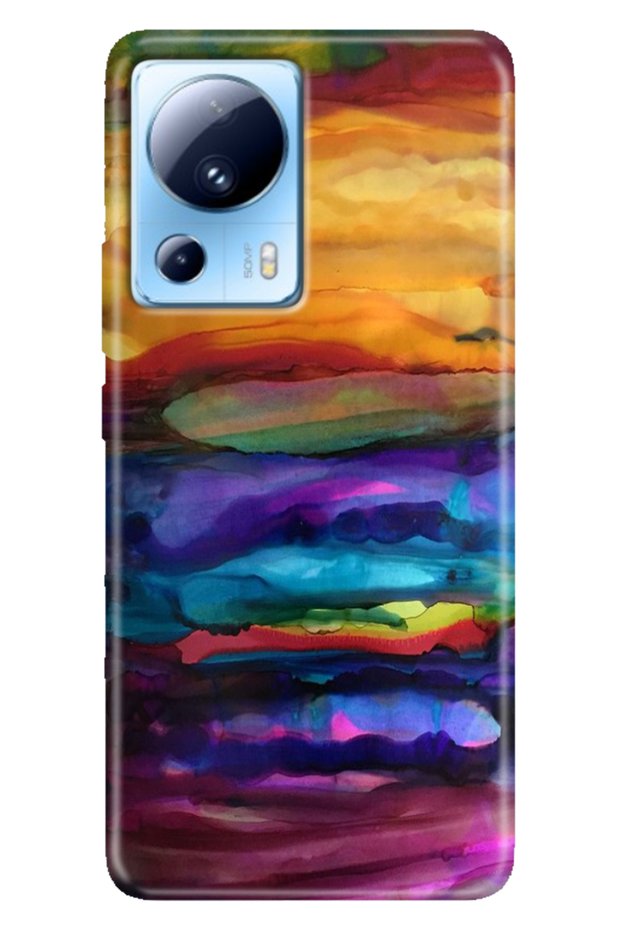 Xiaomi Mi 13 Lite Case Patterned Mi 13 Lite Design Silicone Watercolor