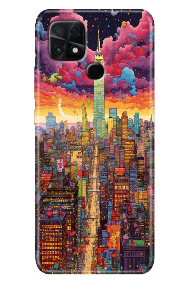 Poco C40 Case Colorful Themed Patterned Tpu Silicone Retro Newyork