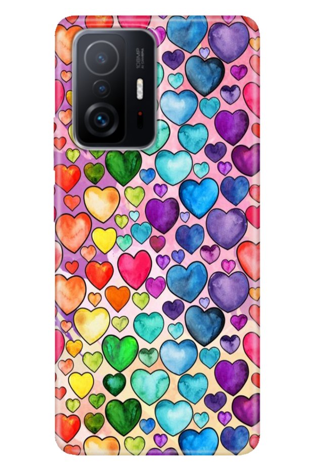 Xiaomi Mi 11t - 11t Pro Case Colorful Special Themed Patterned Silicone Tpu Heart Drawing