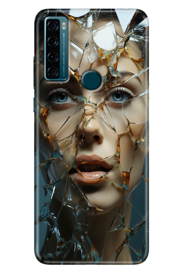 Tcl 20 Se Case Printed Silicone Colorful Illustrated Back Cover Broken Glass