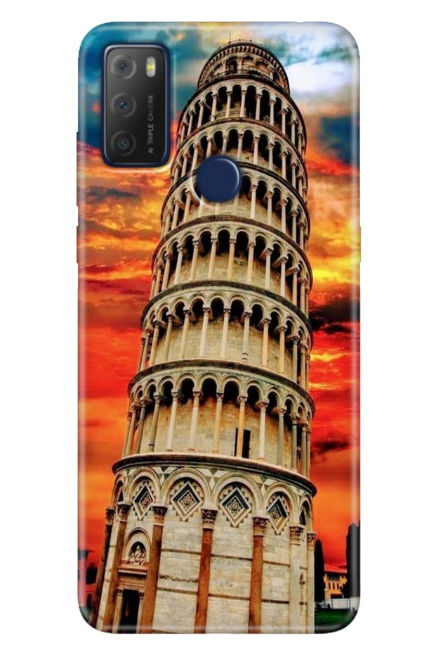 Tcl 20E Case Patterned Silicone Campaign Cover Pizza Tower