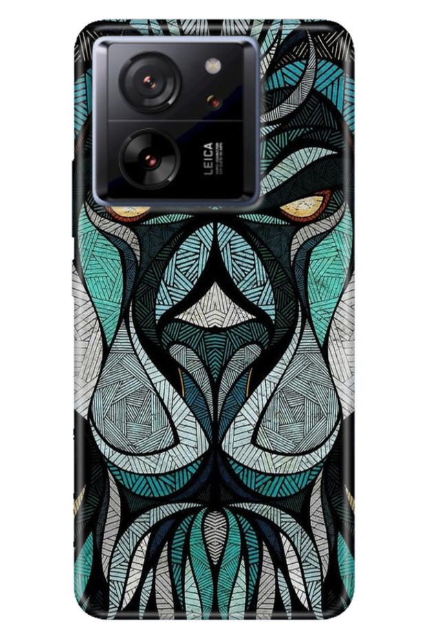 Xiaomi Mi 13t - 13t Pro Case Colorful Pattern Print Design Silicone Lion Mandala
