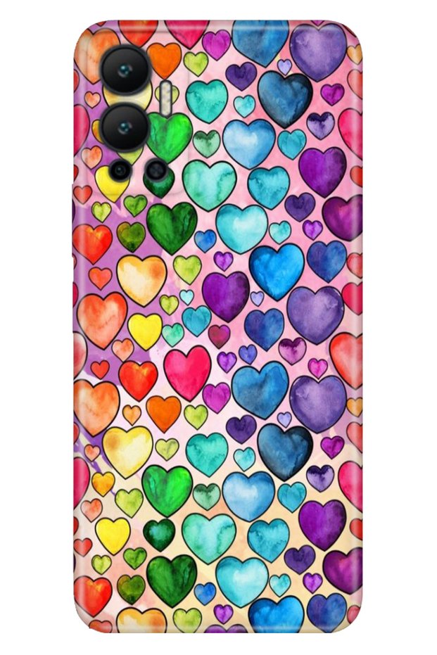 Case for Infinix Hot 12 Case Patterned Printed Flexible Silicone Cover Heart Drawing