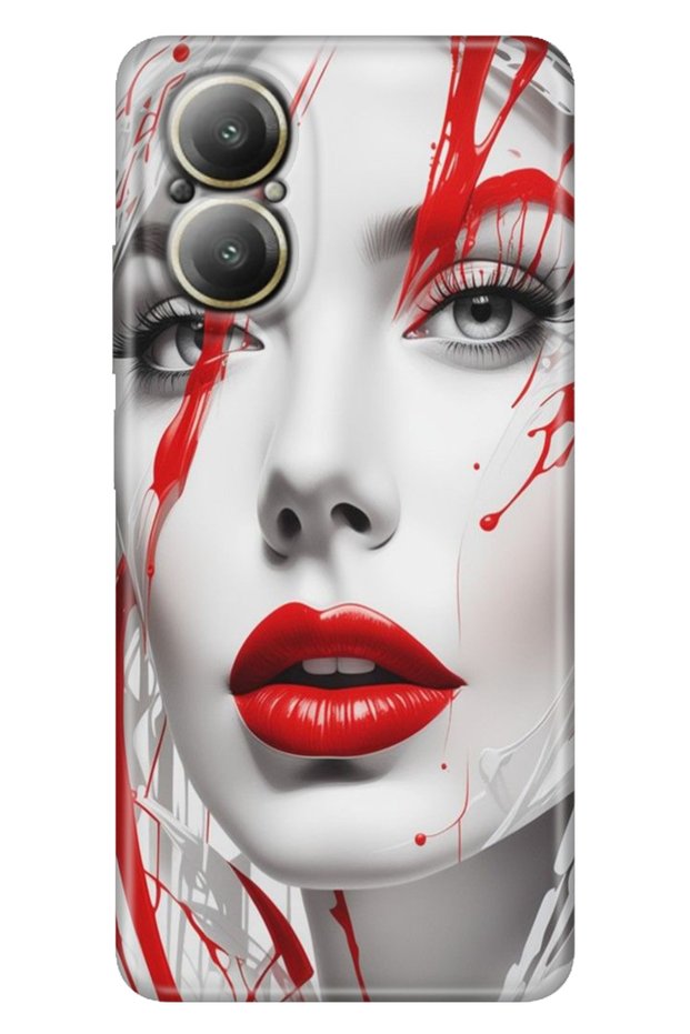 Realme 12 Lite Case Colorful Rubber Printed Patterned Silicone Tpu Lady