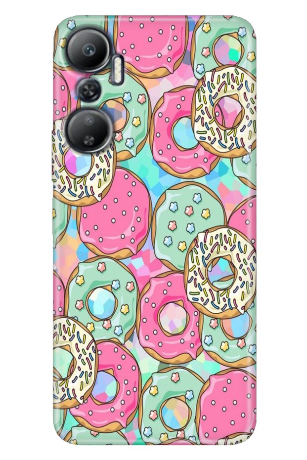 Case for Infinix Hot 20 (X6826C) Patterned Printed Flexible Silicone Cover Donut