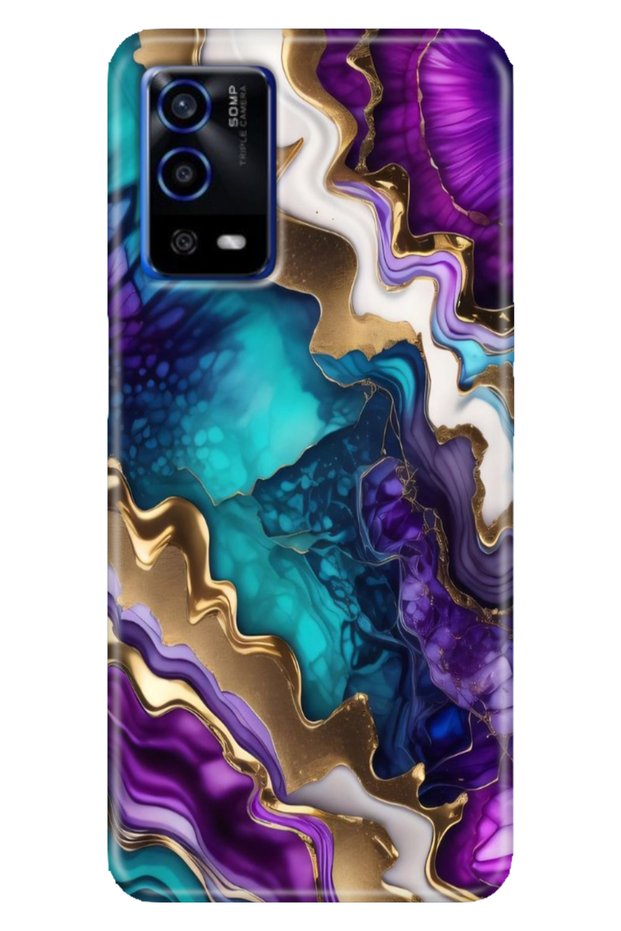 Oppo A55 4g Case Colorful Special Themed Patterned Silicone Tpu Stock Sharp Amethyst