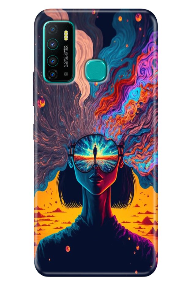 Case for Infinix Hot 9 Case Colorful Tpu Full Fit Silicone Swirl