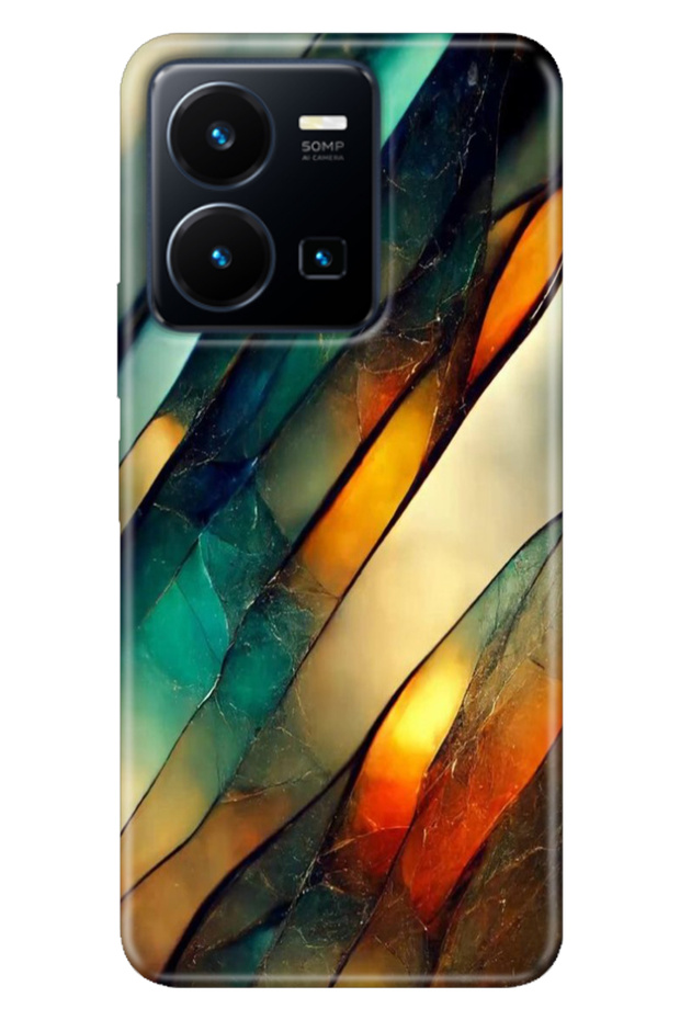 Vivo Y22S -Y35 Case Colorful Tpu Uv Printed Patterned Silicone Flora Marble