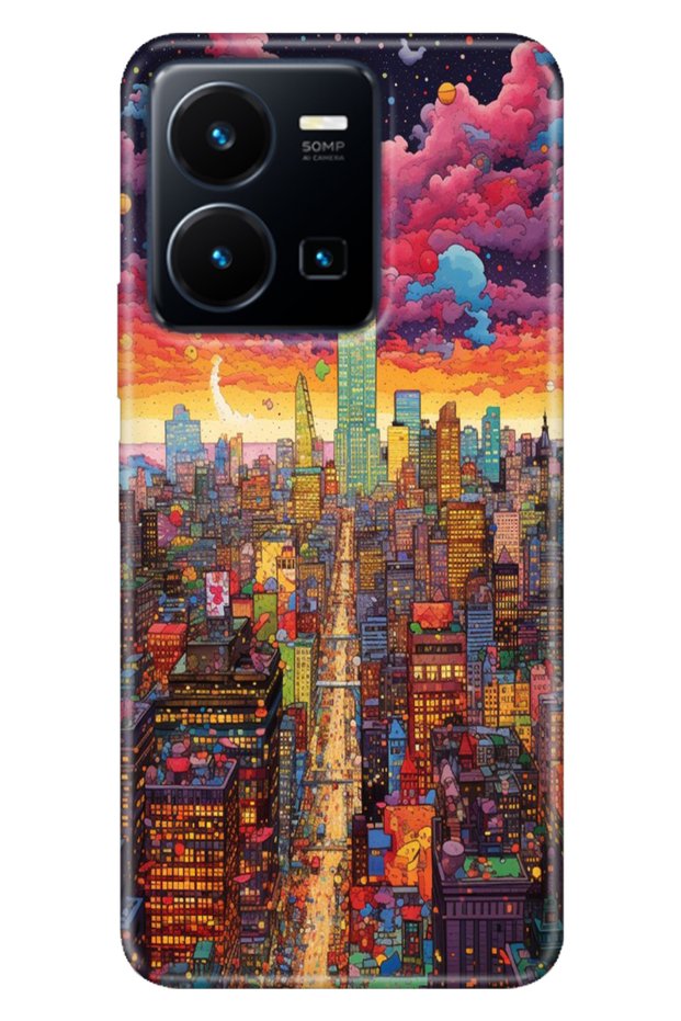 Vivo Y22S -Y35 Case Colorful Tpu Uv Printed Patterned Silicone Retro Newyork