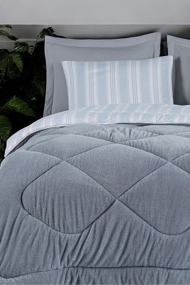 Uyku Seti Wellsoft Yorganlı Puffy 3 Parça Tek Kişilik GentleTouch Gri - 3