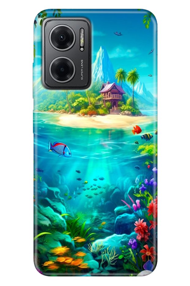 Xiaomi Redmi Note 11E Case Colorful Special Themed Patterned Silicone Tpu İsland