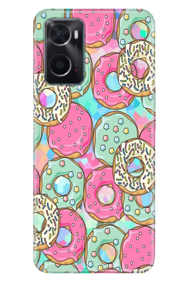 Oppo A76 Case Colorful Special Themed Patterned Silicone Tpu Stock Donut