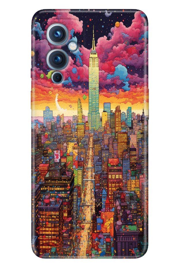 Oneplus 9 Case Patterned Silicone Colorful Tpu Uv Retro Newyork