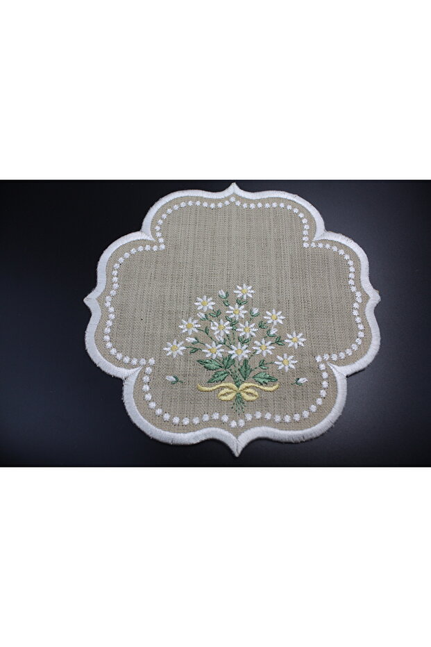 Daisy Patterned Polka Dot Cocktail Napkin 1 Piece