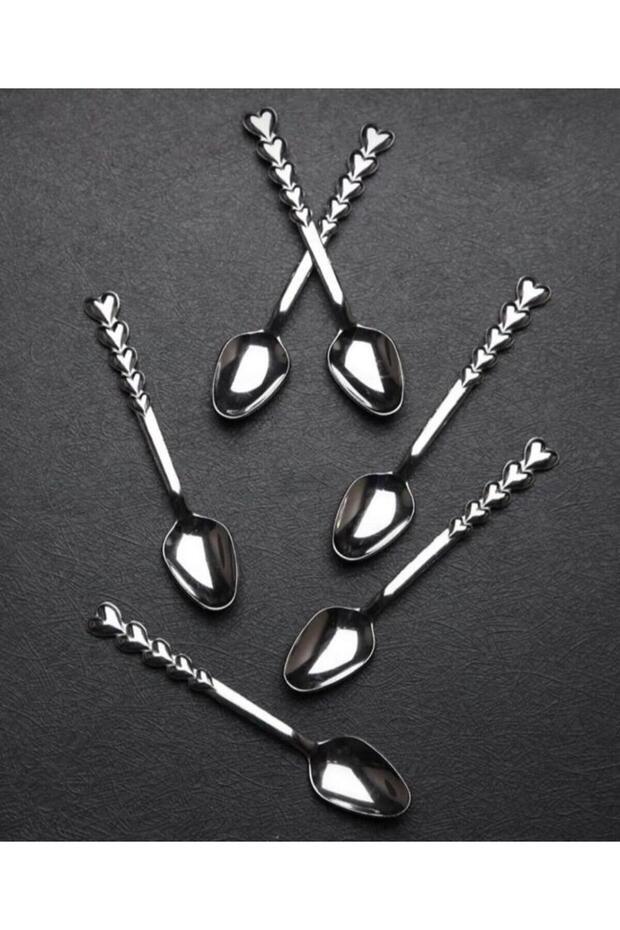 12 Personality Stainless Steel Heart Teaspoon