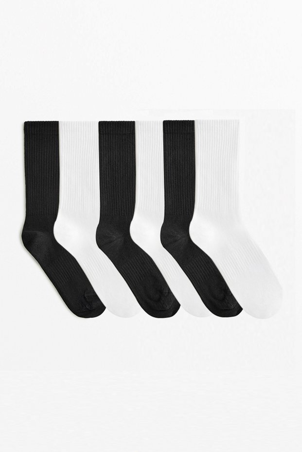 6-Piece Cotton Seamless Throat Rubber Braided Knitwear Tennis Socks Four Seasons