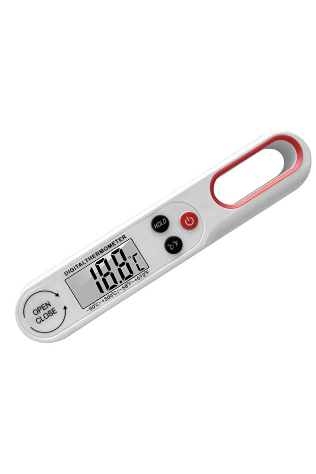 Digital thermometer with probe, Large easy-to-read display,-50°C ~ +300°C, Automatic shut-off, White - 3