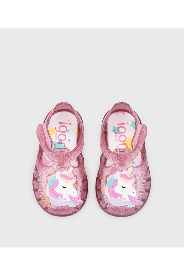 Yeni Tobby Unicornio Simli Fuşya Çocuk Sandalet S10341 - 4