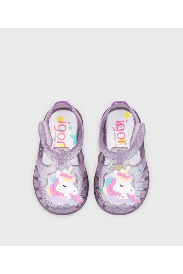 Yeni Tobby Unicornio Simli Lila/Malva Çocuk Sandalet S10341 - 4