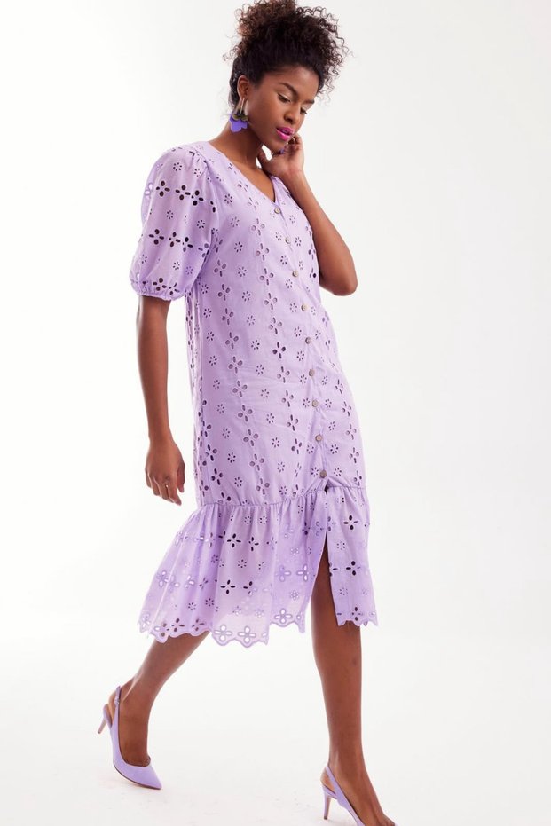 Women's Lilac Lined Scallop Dress 26089