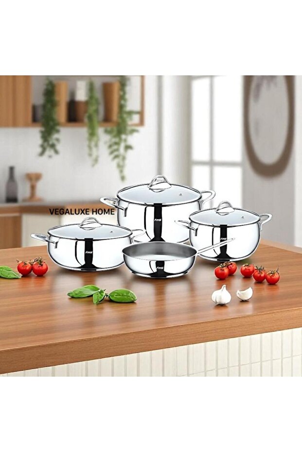7 Parça Küre Çelik Tencere Seti - 1