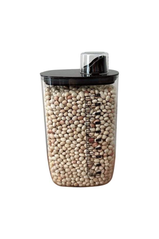 Food Storage Container Set of 2 Black & White with Lids, Measured