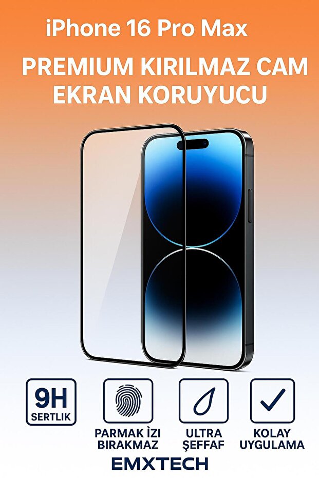 واقي شاشة زجاجي فاخر متوافق مع هاتف iPhone 16 Pro Max