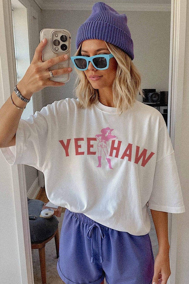 Oversize Cut Short Sleeve Printed T-Shirt