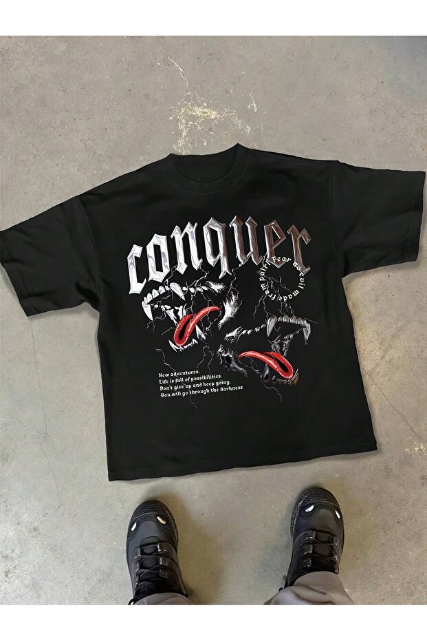 Oversize Cut Short Sleeve Printed T-Shirt