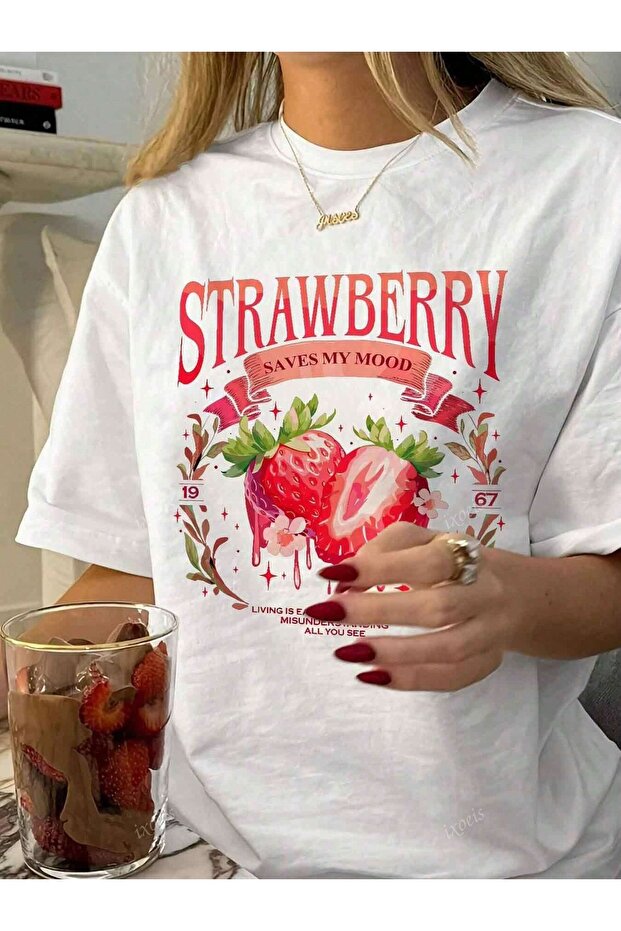 Oversize Cut Short Sleeve Printed T-Shirt