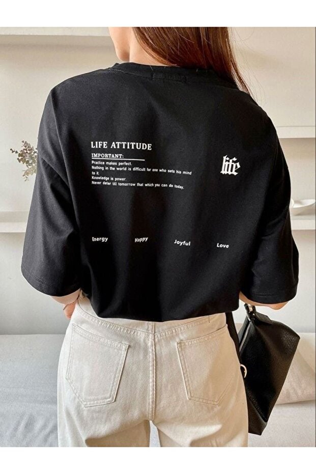 Oversize Cut Short Sleeve Printed T-Shirt