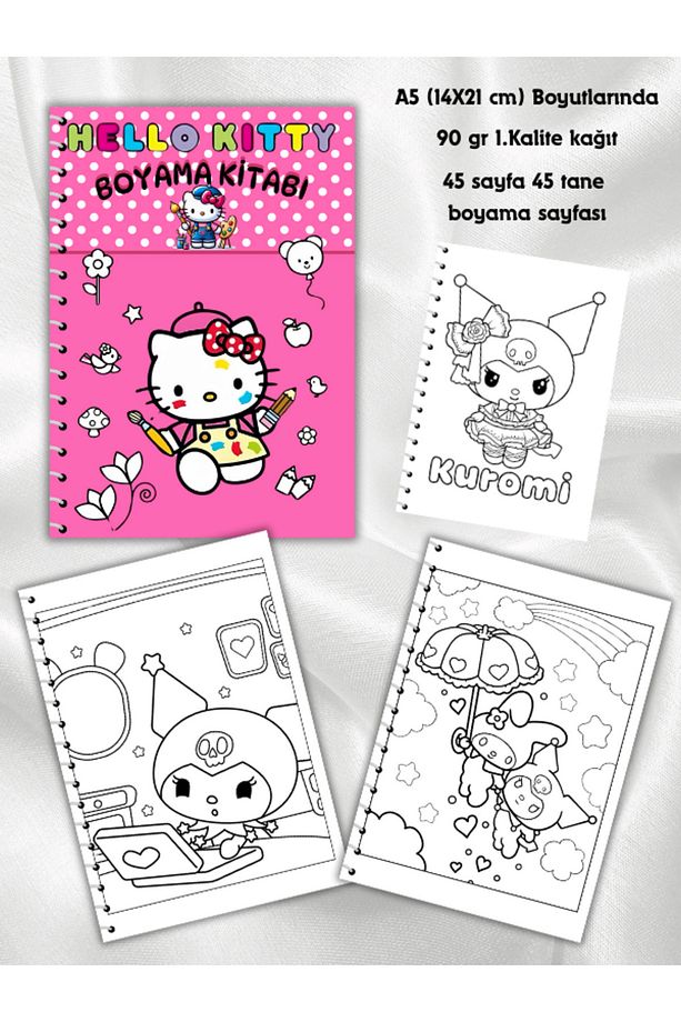 Hello Kitty Boyama Defteri, A5 (14x21 cm),45 Sayfa - 1