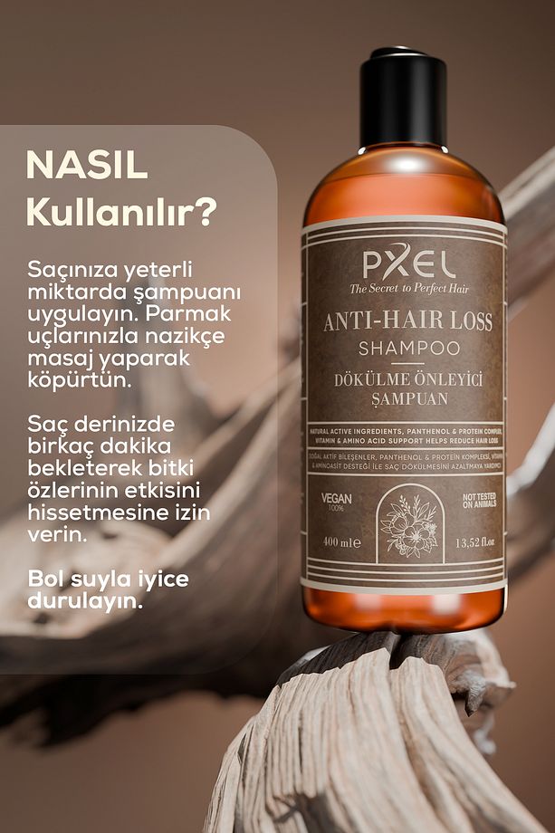 Saç Dökülme Önleyici Şampuan 400 ML | Zayıflayan İncelen ve Dökülen Saçlar | Vegan Şampuan - 3