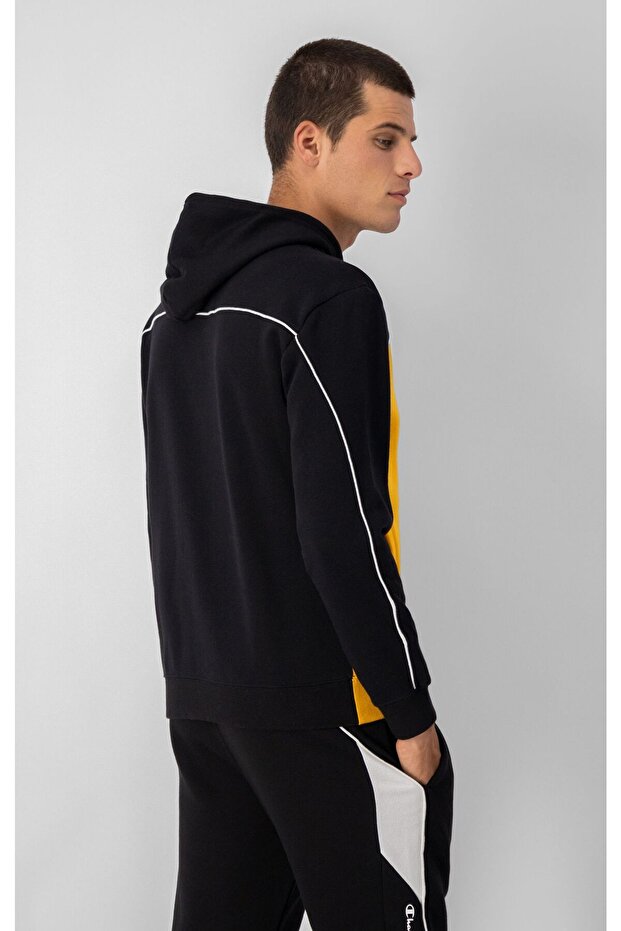 Pullover Fleece-Kapuzenpullover mit Farbblockoptik - 2