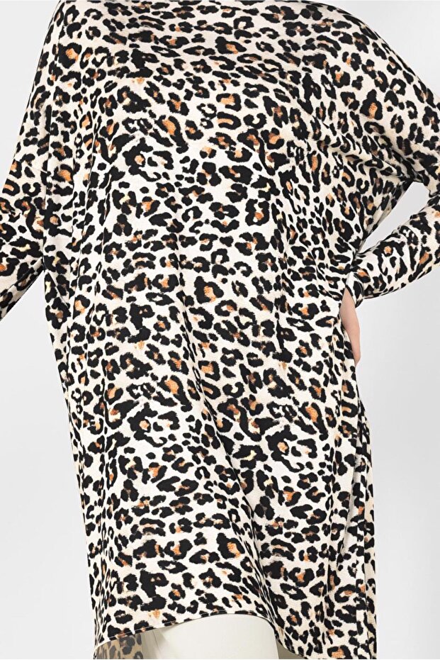 4918 موديل تونيك منقوش بنقشة الفهد - 4