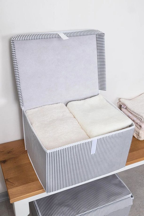 3 Adet Kapaklı Çok Amaçlı Saklama Kutusu Mini 40x30x26 - 3