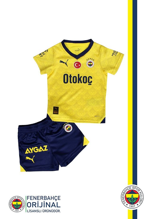 Orijinal Lisanslı 23-24 Sarı Çocuk Forma Set Hediyelik Ahşap Kutulu - 2