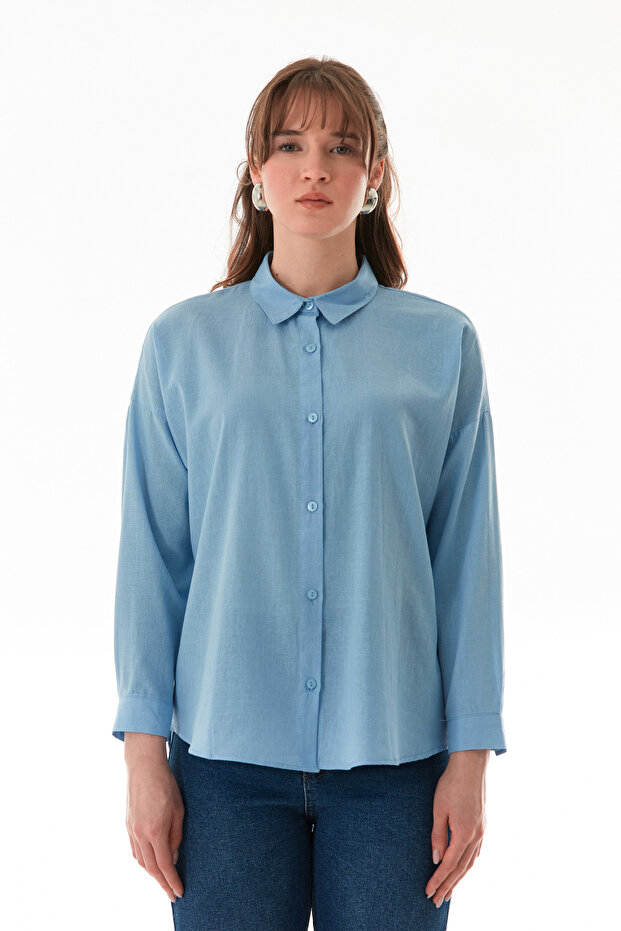 Basic Arkası Uzun Salaş Gömlek - 6