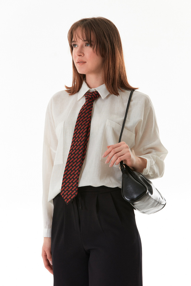 Basic Çift Cepli Oversize Gömlek - 4