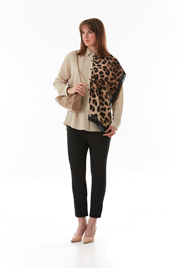 Basic Jakarlı Oversize Gömlek - 1
