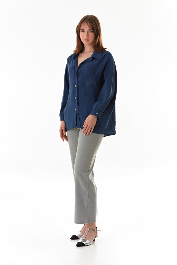 Basic Arkası Uzun Salaş Gömlek - 2