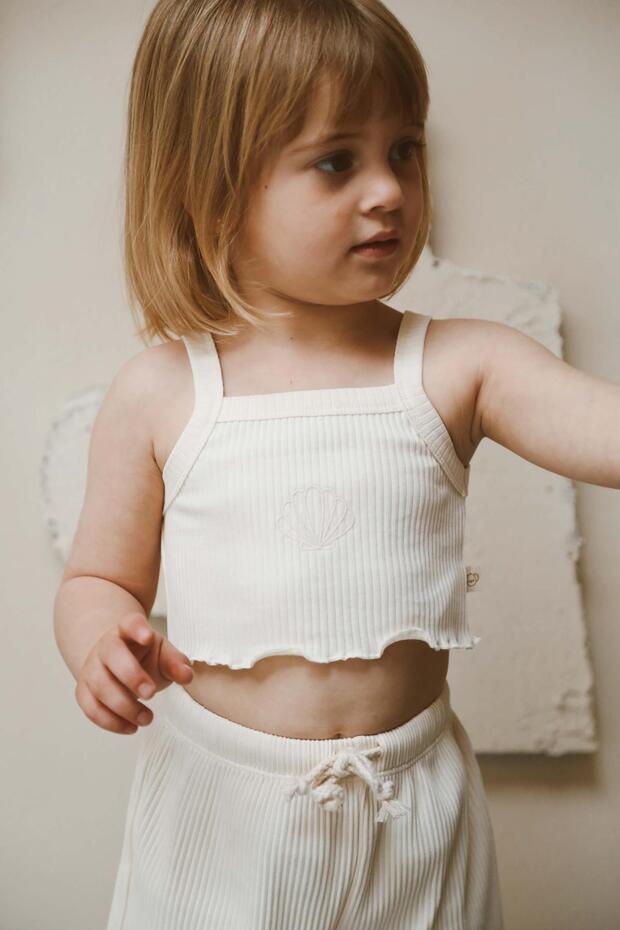 Seashell Patterned Crop Top and Shorts Set - 6
