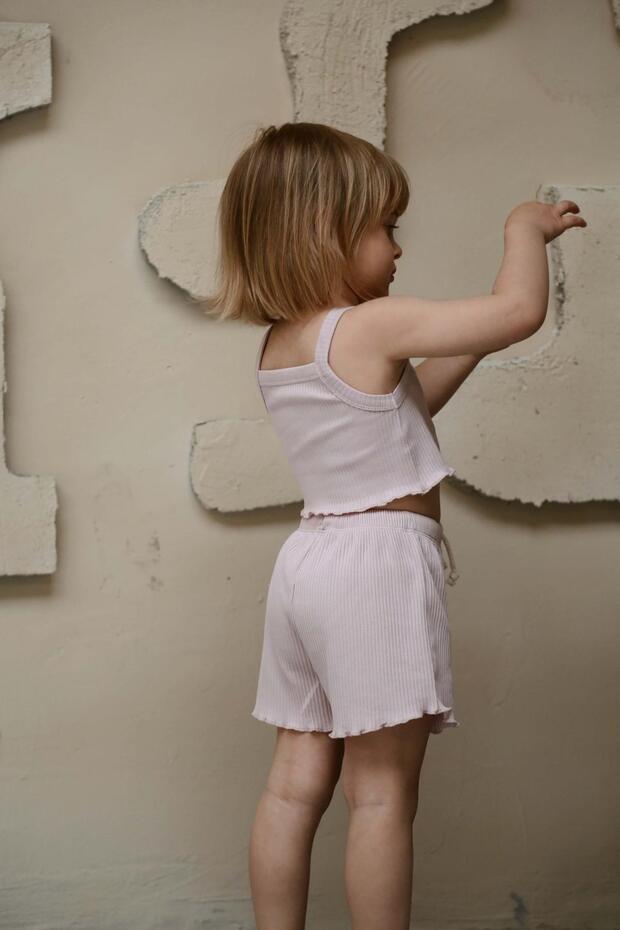 İstiridye Askılı Crop ve Şortlu Takım - 6