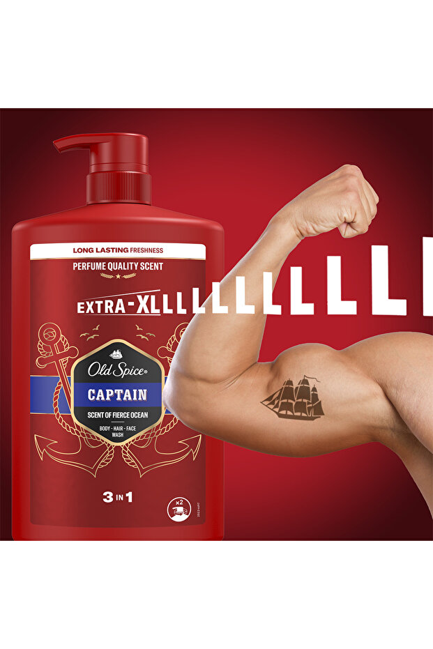Old Spice Captain 3 in 1 Body Shower Gel and Shampoo - 6