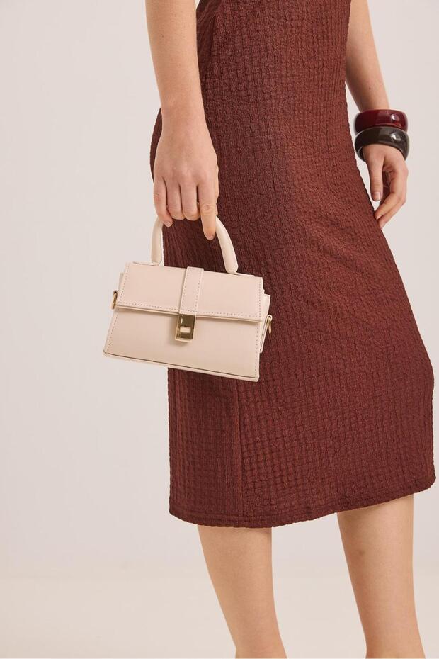 Stylish Paulo Model Mini Size Beige Shoulder and Hand Bag