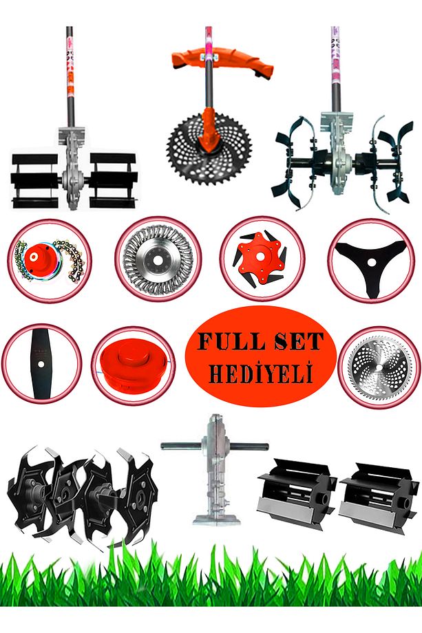Alman WR 235 10 İn 1 Sırt Tipi Ot Çim Biçme Tırpanı+Toprak Eşeleme+Akrobat Çapa Aparatı Çelik Fırça - 5