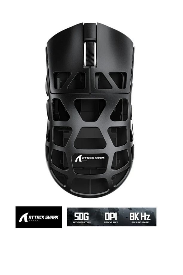 Attack Shark R3 Magnezyum Alaşımlı APP Uygulamalı 8Khz Ultra Hız Tepki 26.000DPI Gaming Oyuncu Mouse - 1