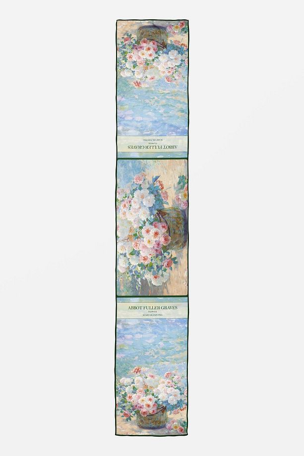Abbott Fuller Graves "Çiçekler" Çok Yönlü Premium Şifon Fular - 4